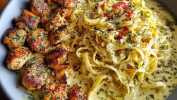 Easy Creamy Velveeta Chicken Bowtie Pasta with Garlic Mozzarella Sauce 1 (1)