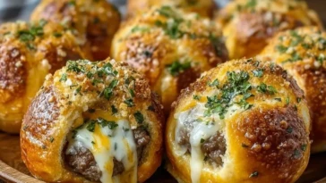 Garlic Parmesan Cheeseburger Bombs 1