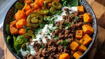 Ground Beef Sweet Potato Power Bowl 1