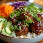 Korean BBQ Meatball Rice Bowls