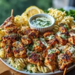 Lemon Cajun Chicken Bites with Creamy Garlic Herb Alfredo Twists 1