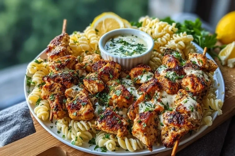 Lemon Cajun Chicken Bites with Creamy Garlic Herb Alfredo Twists 1