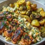 Smoked Paprika Chicken Alfredo with Feta-Tahini Cream & Crispy Brussels-Potato Combo Wedges 1