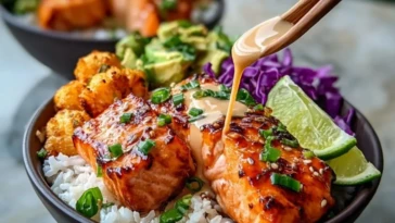 Sriracha Honey Salmon Bowls 1