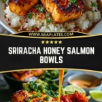 Sriracha Honey Salmon Bowls Pin