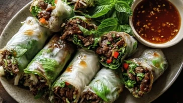 Thai Basil Beef Rolls 1