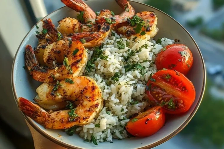 The Best Garlic Butter Shrimp Bowl Recipe with Creamy Herb Rice 1