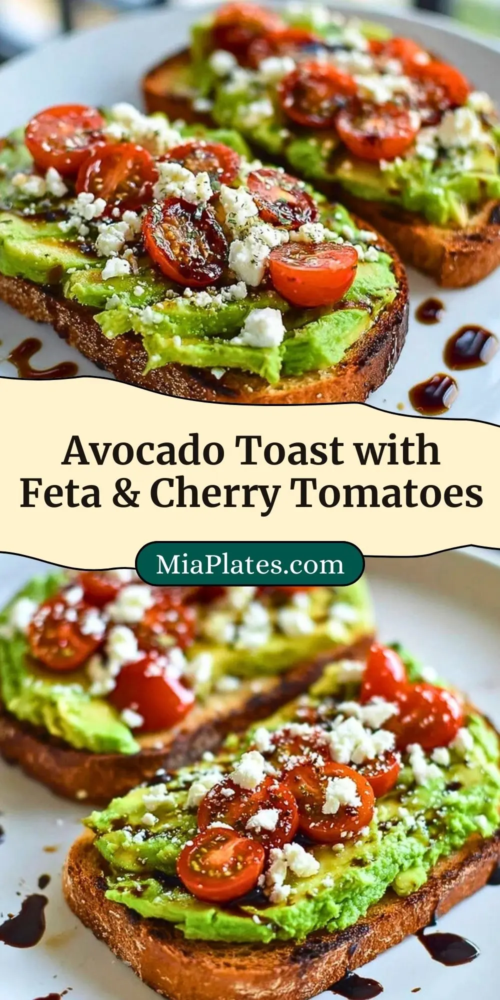 Avocado Toast with Feta & Cherry Tomatoes Pin 2
