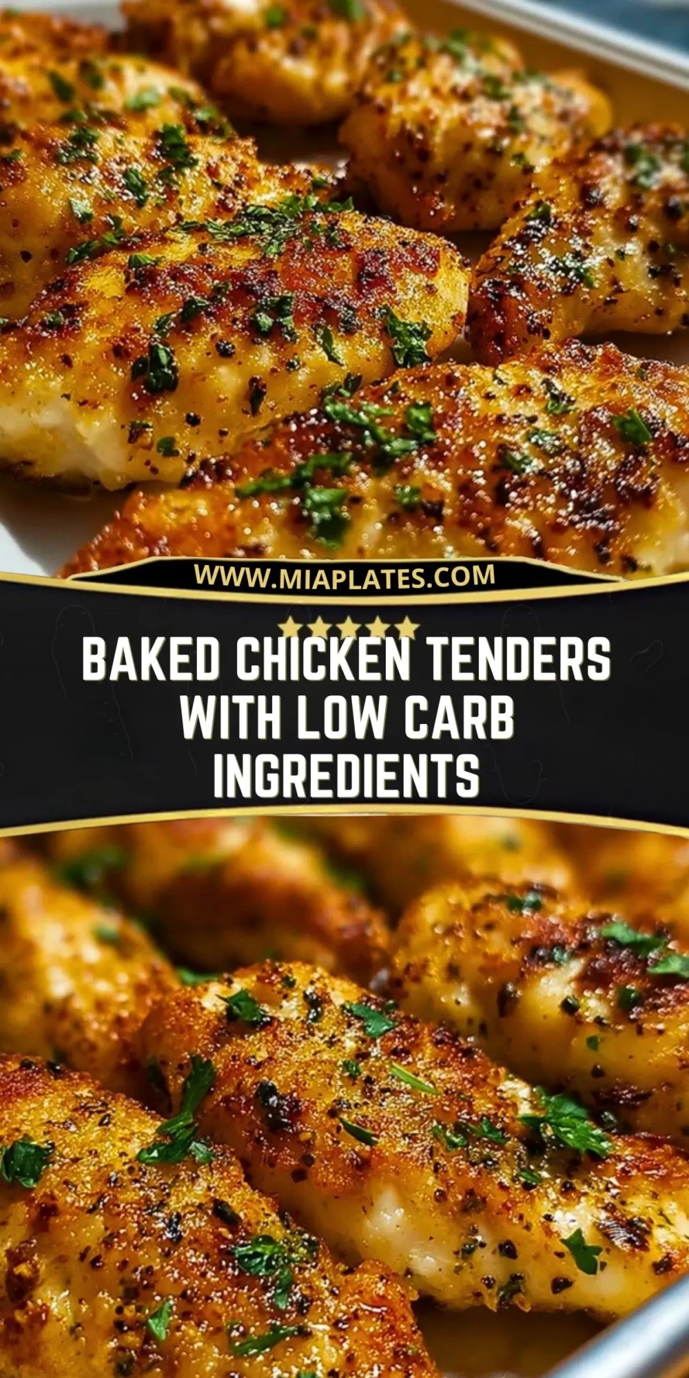 Baked Chicken Tenders with Low Carb Ingredients Pin 1