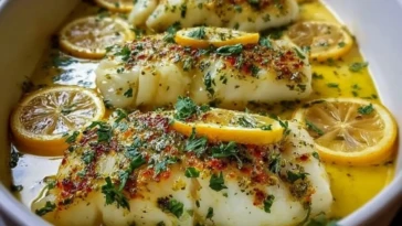 Baked Lemon-Garlic Cod with Butter Sauce 1