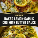 Baked Lemon-Garlic Cod with Butter Sauce Pin 1