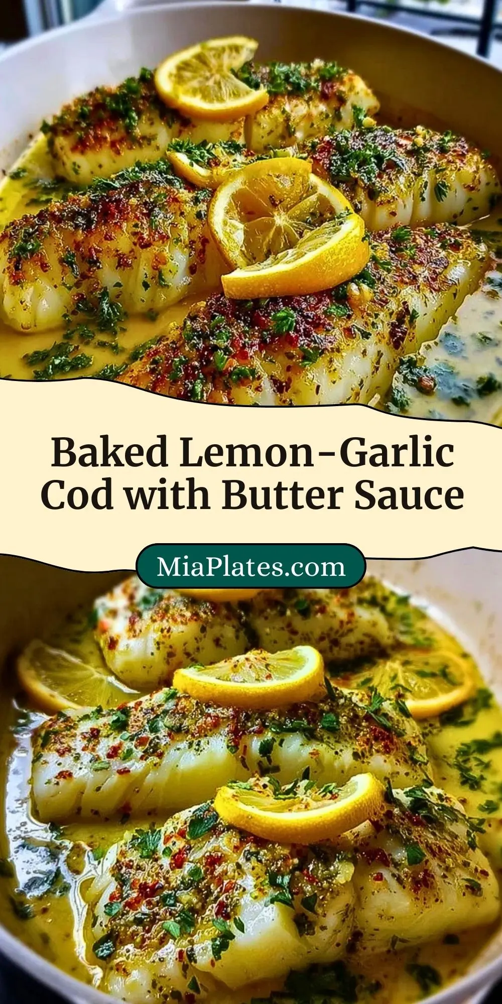 Baked Lemon-Garlic Cod with Butter Sauce Pin 2