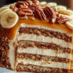Banana Pecan Caramel Layer Cake 1