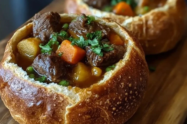 Beef Stew in Bread Bowls