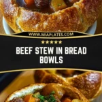 Beef Stew in Bread Bowls Pin 1