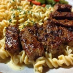 Cheesy Cajun Steak Pasta with Garlic Parmesan Sauce 1