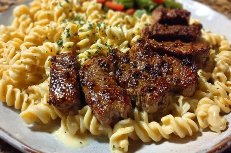 Cheesy Cajun Steak Pasta with Garlic Parmesan Sauce 1