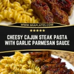 Cheesy Cajun Steak Pasta with Garlic Parmesan Sauce Pin 1