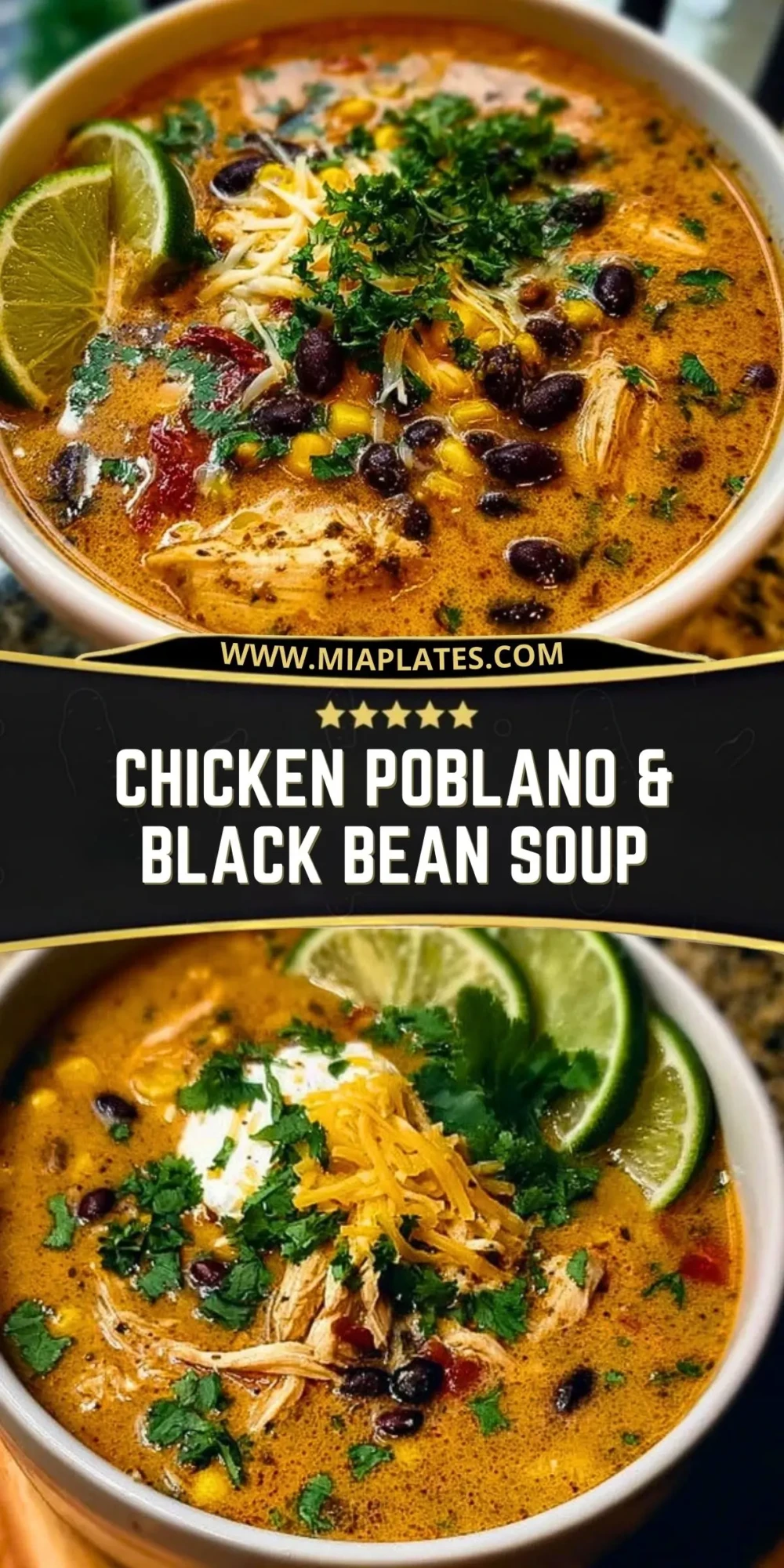 Chicken Poblano & Black Bean Soup Pin 1