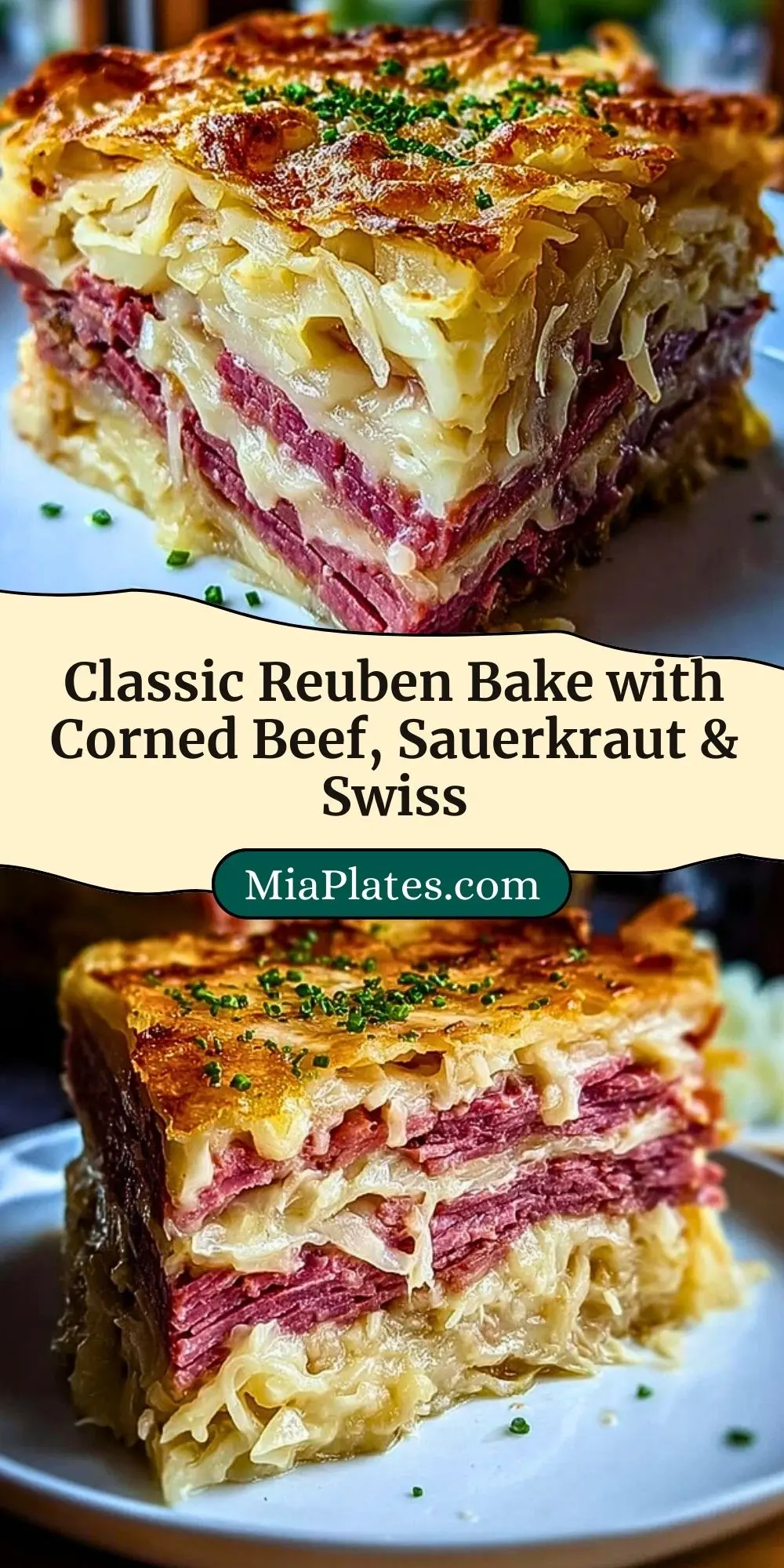 Classic Reuben Bake with Corned Beef, Sauerkraut & Swiss Pin 2