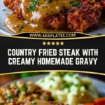 Country Fried Steak with Creamy Homemade Gravy Pin 1