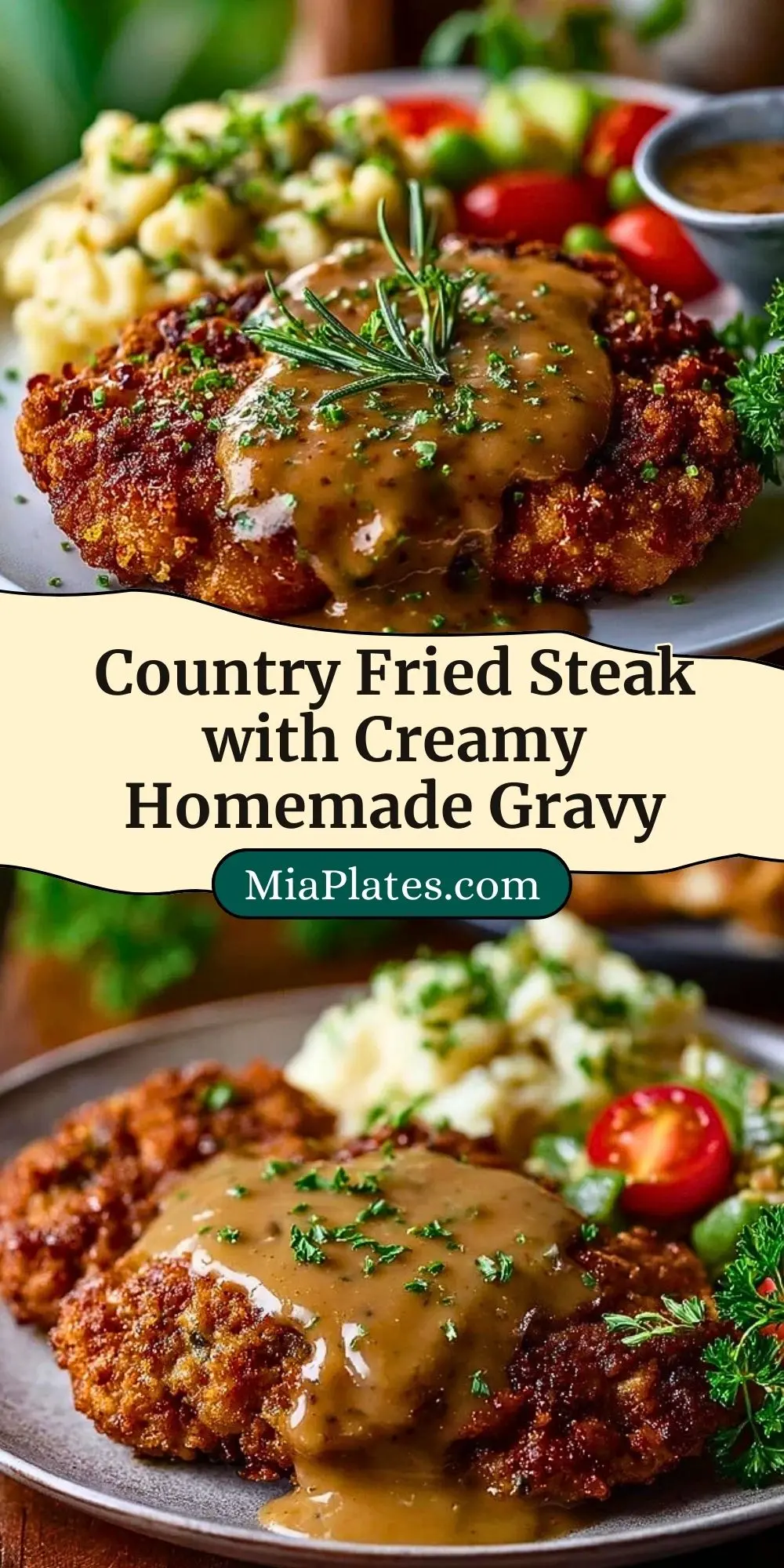 Country Fried Steak with Creamy Homemade Gravy Pin 2