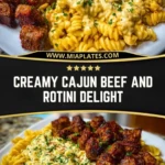 Creamy Cajun Beef and Rotini Delight Pin 1