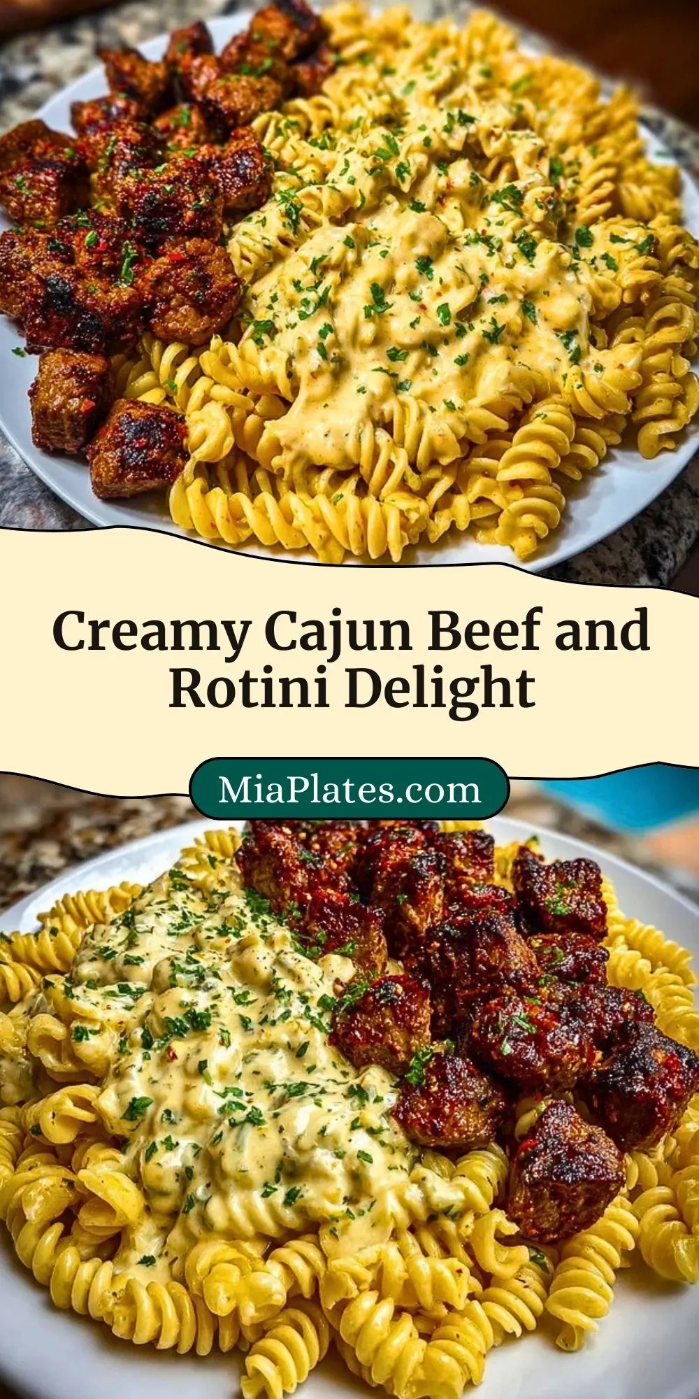 Creamy Cajun Beef and Rotini Delight Pin 2