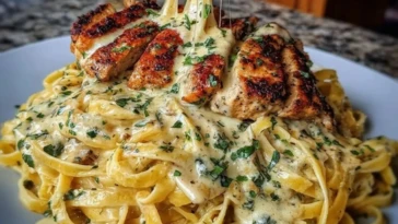 Creamy Cajun Chicken Fettuccine with Garlic Mozzarella Cheese Sauce 1