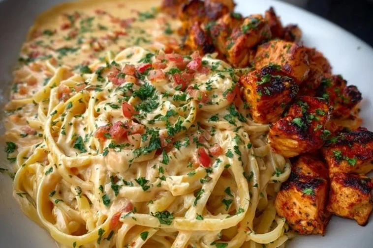 Creamy Cajun Chicken Linguine with Spicy Garlic Cheese Sauce 1