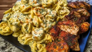 Creamy Cajun Chicken Tortellini in Velveeta Garlic Cheese Sauce 1