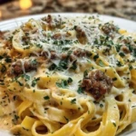 Creamy Parmesan Beef Fettuccine with Garlic Butter Sauce 1