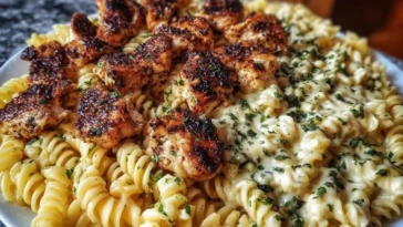Creamy Parmesan Rotini with Cajun Garlic Butter Chicken 1