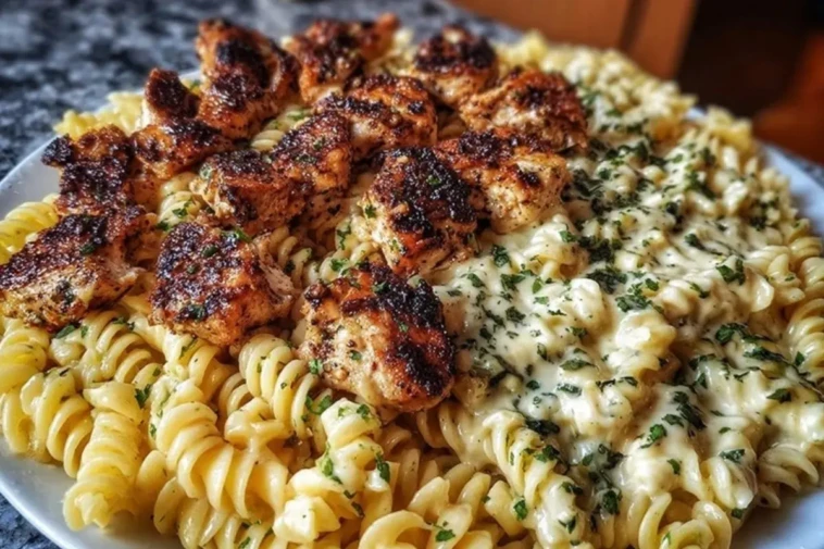 Creamy Parmesan Rotini with Cajun Garlic Butter Chicken 1