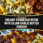 Creamy Parmesan Rotini with Cajun Garlic Butter Chicken Pin 1
