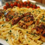 Creamy Velveeta Chicken Linguine with Mozzarella Garlic Sauce 1