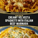 Creamy Velveeta Spaghetti with Italian Beef Marinara Pin