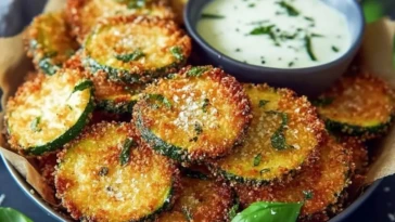 Crispy Zucchini Chips with Basil Mayo