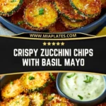Crispy Zucchini Chips with Basil Mayo Pin 1