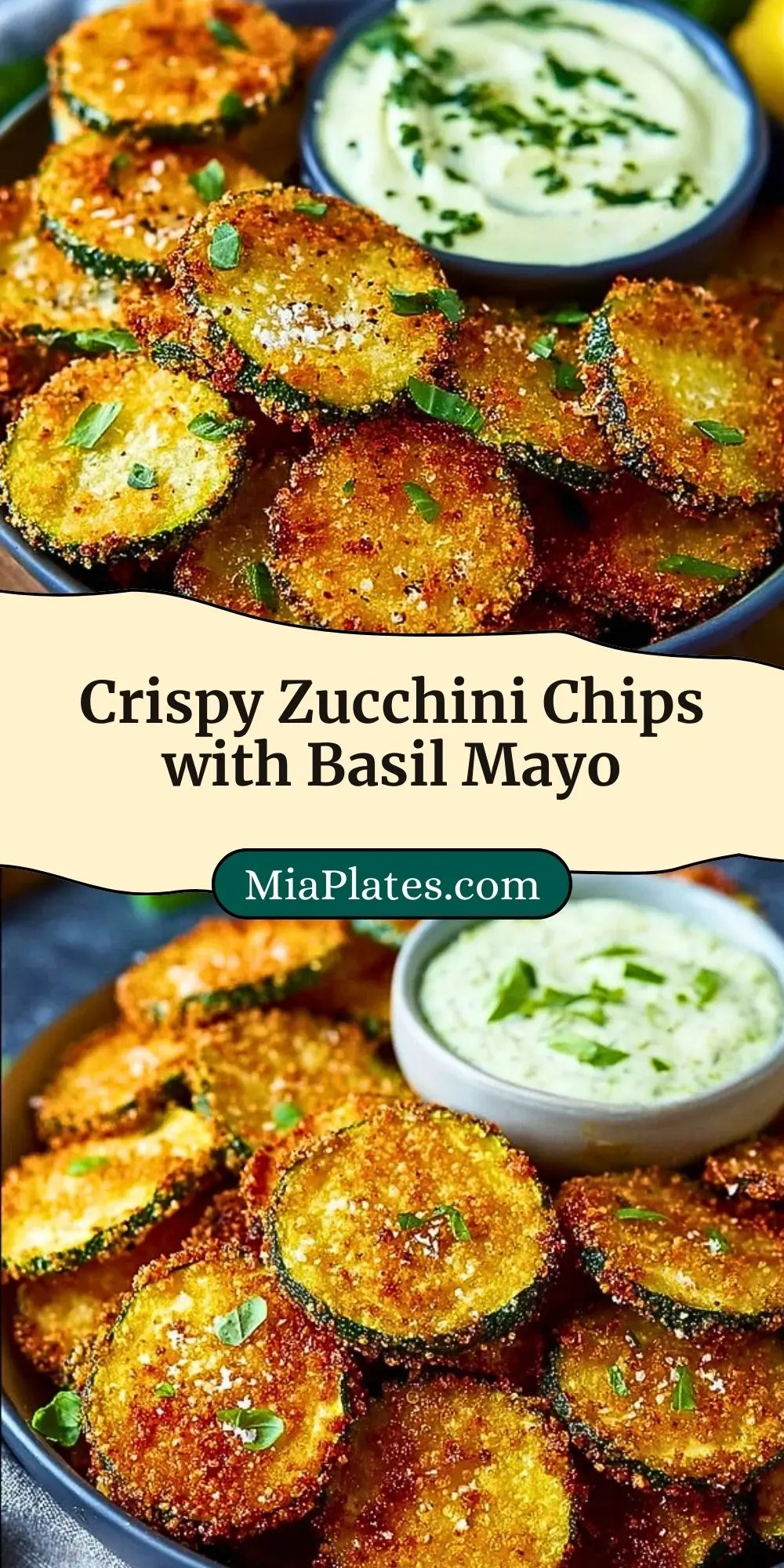 Crispy Zucchini Chips with Basil Mayo Pin 2