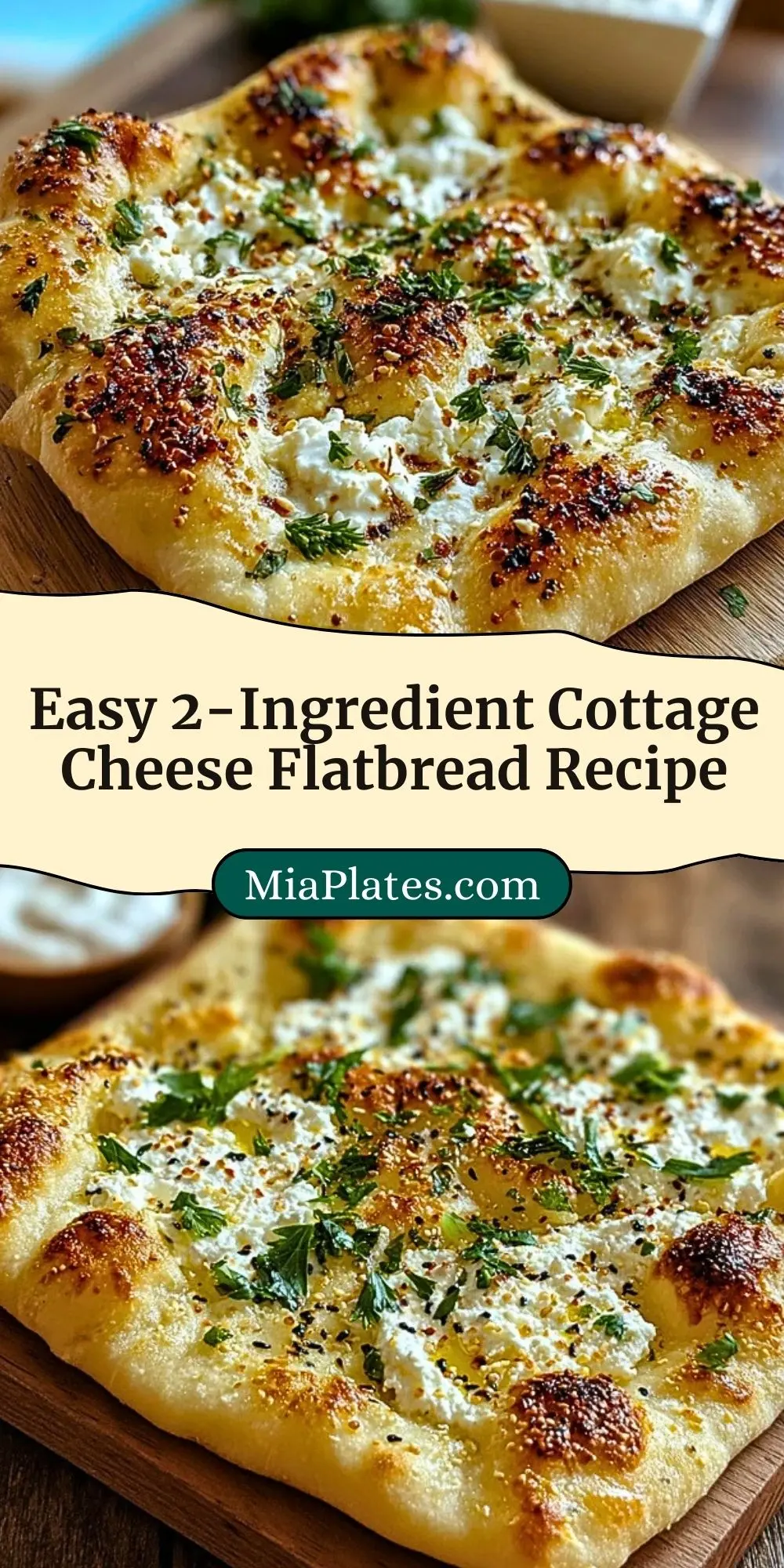 Easy 2-Ingredient Cottage Cheese Flatbread Recipe Pin 2