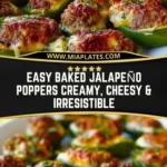 Easy Baked Jalapeño Poppers Creamy, Cheesy & Irresistible Pin 1