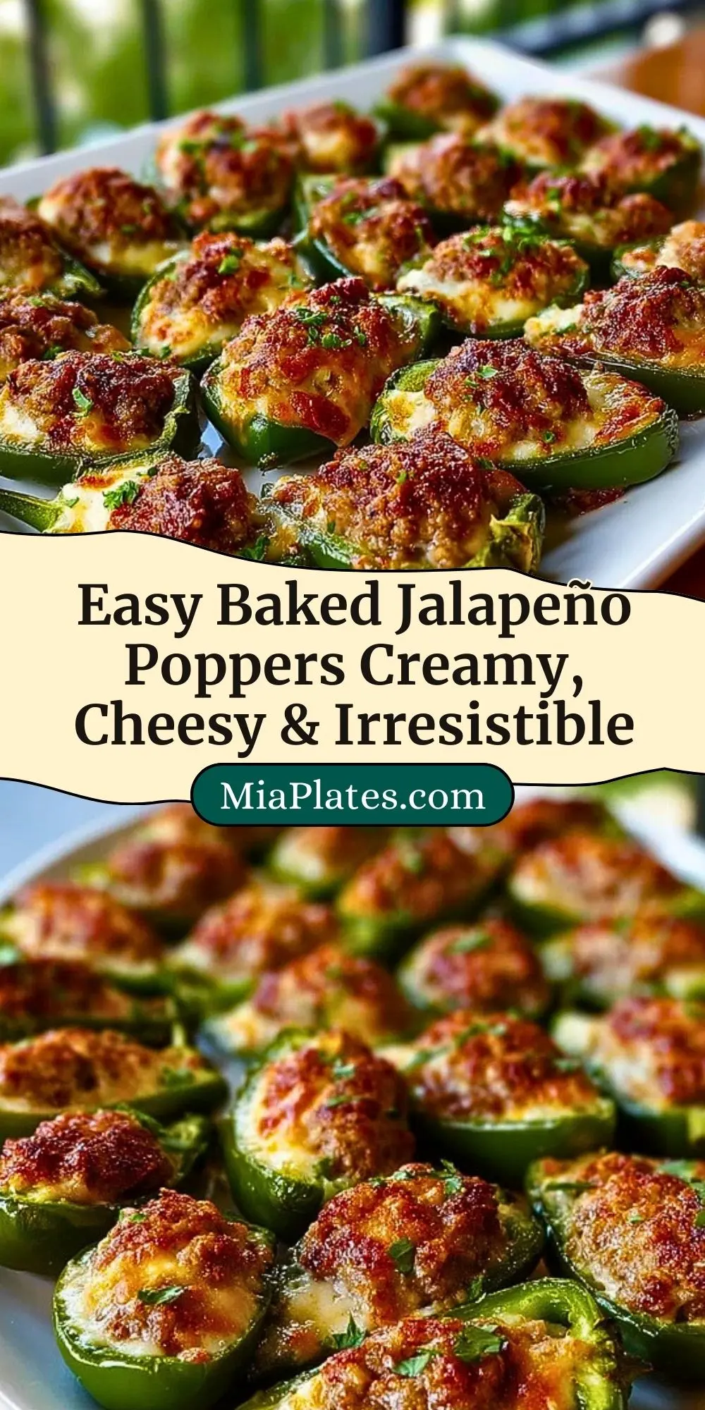 Easy Baked Jalapeño Poppers Creamy, Cheesy & Irresistible Pin 2