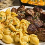 Garlic Butter Steak Bites & Loaded Cheddar Alfredo Shells 3