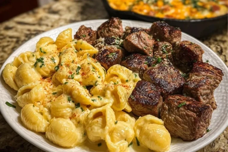 Garlic Butter Steak Bites & Loaded Cheddar Alfredo Shells 3