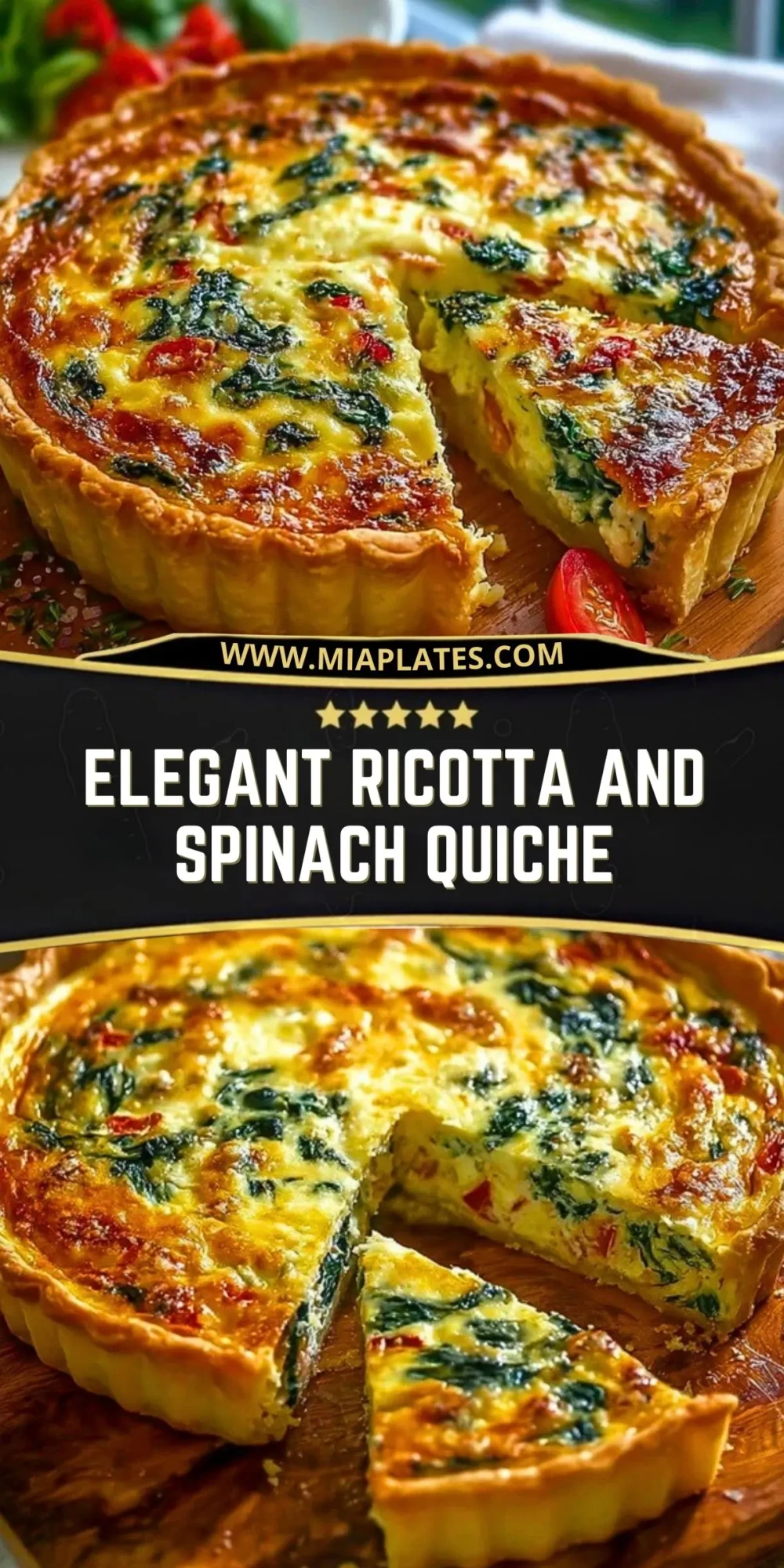 Elegant Ricotta and Spinach Quiche Pin 1