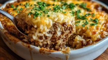 French Onion Ground Beef and Rice Casserole 1