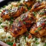 Garlic Butter Chicken Served with Parmesan Rice 1