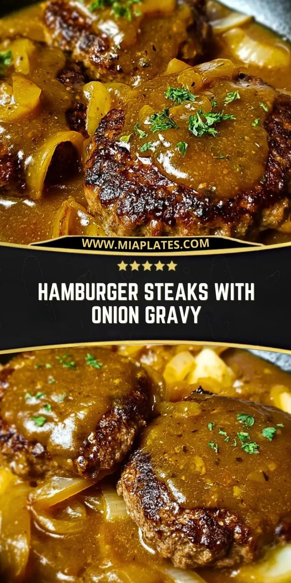Hamburger Steaks with Onion Gravy Pin 1