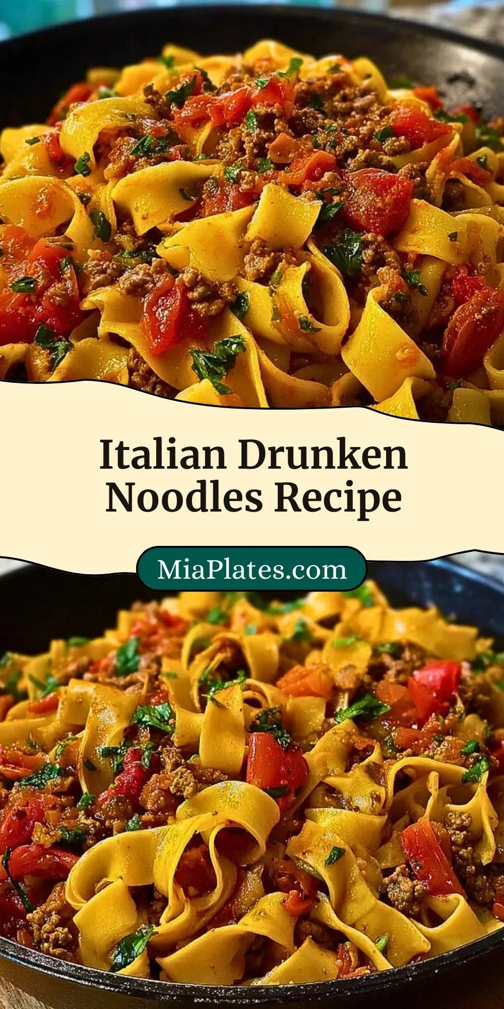 Italian Drunken Noodles Recipe Pin 2